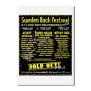 Affisch 2005, 50x70cm: En livfull Sweden Rock Festival affisch från Sölvesborg, 9-11 juni 2005, med huvudartisterna Accept, Sammy Hagar och Mötley Crüe. Meddelar att evenemanget är slutsålt.
