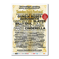 Affischen 2010, 50x70cm visar hela programmet för Sweden Rock Festival som hölls den 9-12 juni i Sölvesborg, Sverige, med huvudartisterna Guns N' Roses, Aerosmith, Gary Moore, Slayer och Billy Idol.
