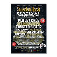 Poster 2012, 50x70cm - Sweden Rock Festival i Sölvesborg, 6-9 juni. Med Mötley Crüe, Soundgarden, Twisted Sister, Bad Company, Motörhead, King Diamond, Blue Öyster Cult & Lynyrd Skynyrd.